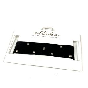 3/$30 Ettika | Black Velvet Silver Stud Choker Necklace